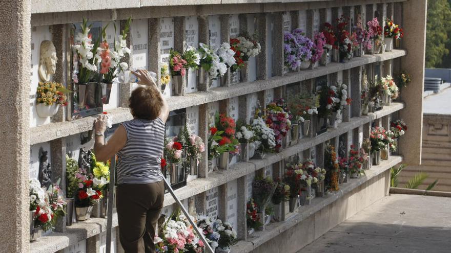 Nichos en Parcesama. Los enterramientos bajan mientras suben las incineraciones.