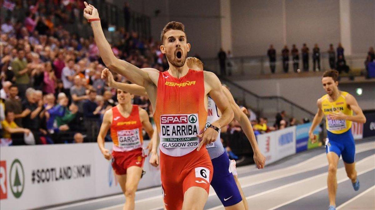 De Arriba, celebrando el título