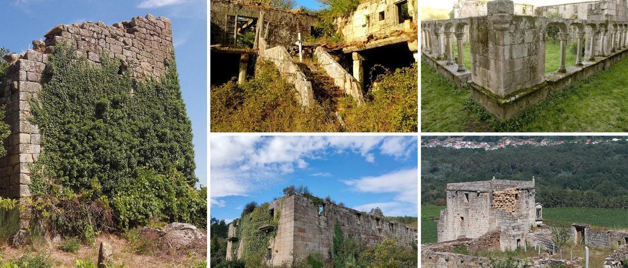 Varios de los bienes históricos de Ourense que están en peligro de desaparición.