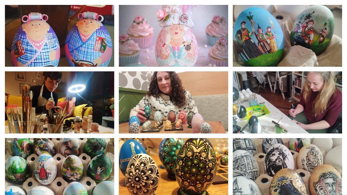 Güevos pintos de mil diseños y colores: las artesanas preparan sus creaciones de Pascua