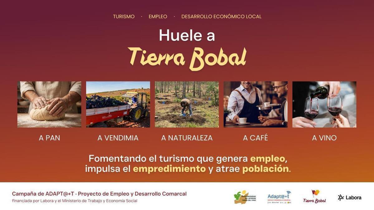La campaña "Huele a Tierra Bobal" contribuye a esta labor conectando los recursos y la identidad de los municipios con las personas que desarrollan su actividad en ellos.