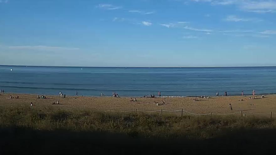 Playa de Rodiles, esta tarde.