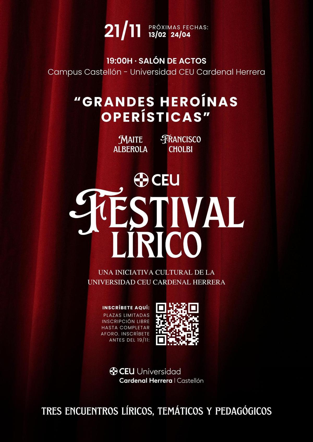 Cartel de la primera sesión del nuevo Festival Lírico del CEU.