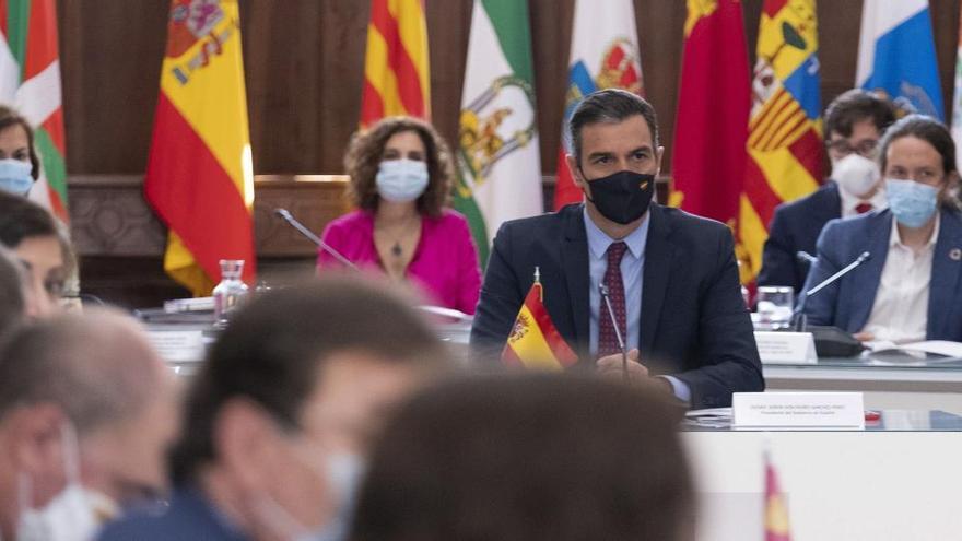 El presidente del Gobierno, Pedro Sánchez, durante la Conferencia de Presidentes.