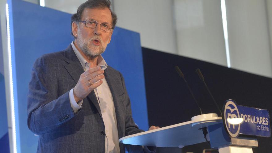 El presidente del Gobierno Mariano Rajoy en un acto con empresarios en Elche.