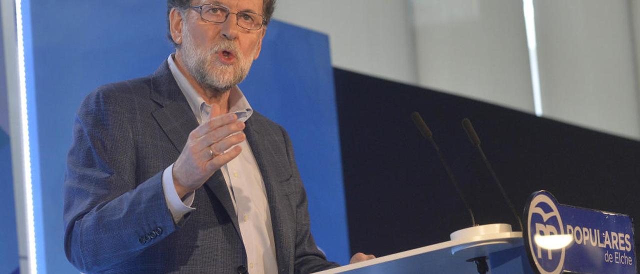 El presidente del Gobierno Mariano Rajoy en un acto con empresarios en Elche.