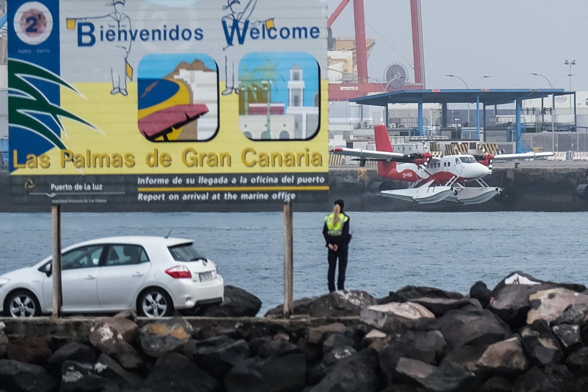 Llegada del hidroavión de Surcar Airlines a Las Palmas de Gran Canaria
