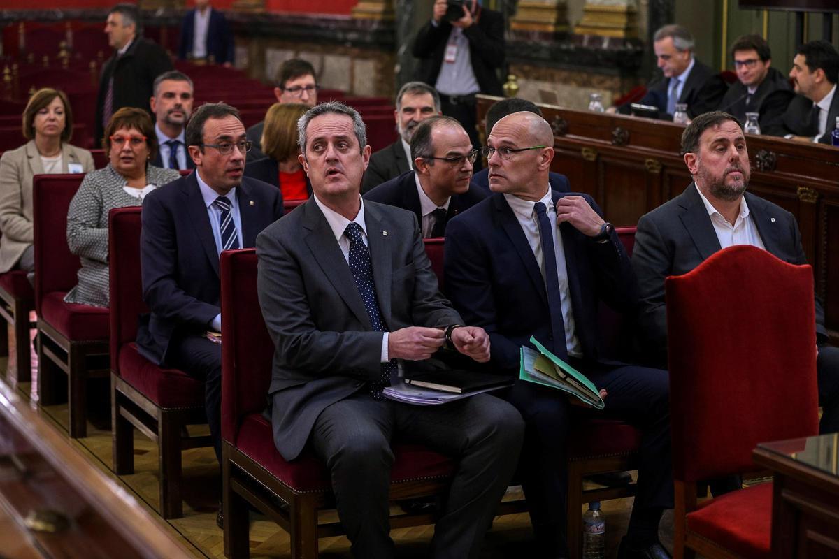 Imagen de los líderes del procés durante el juicio en el Tribunal Supremo.