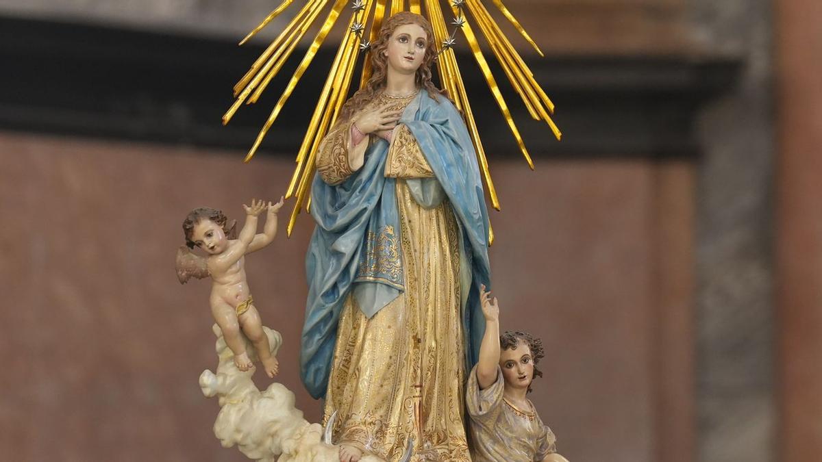 Imagen de la Puríssima del Poble, de propiedad municipal, obra del escultor valenciano Antonio Yerro Feltrer (1842-1911).