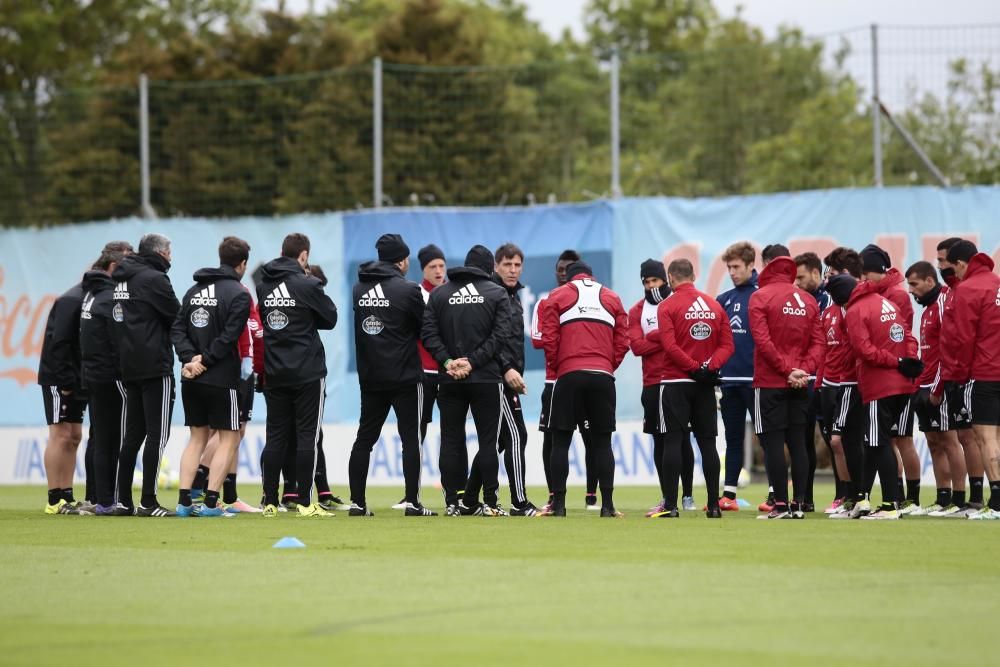 Berizzo mantiene la concentración de los jugadores celestes para poder derrotar al Málaga en el último partido de la temporada en Balaídos