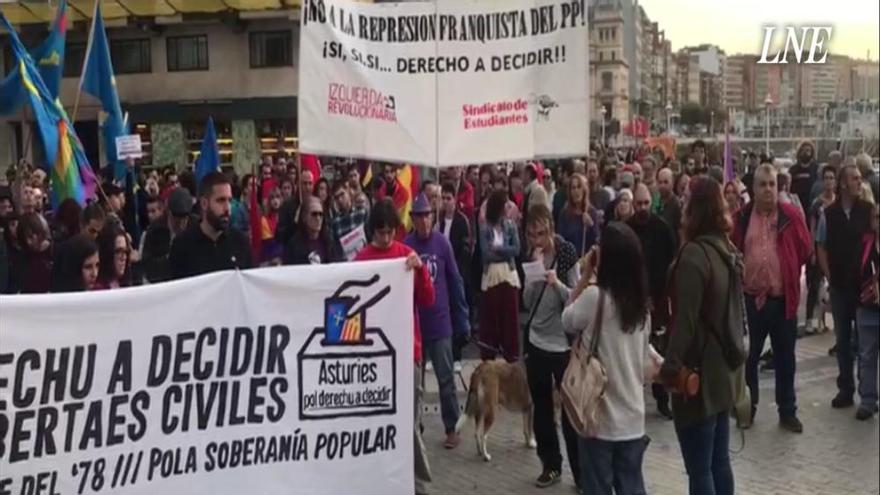 Manifestación de apoyo a Cataluña en Gijón