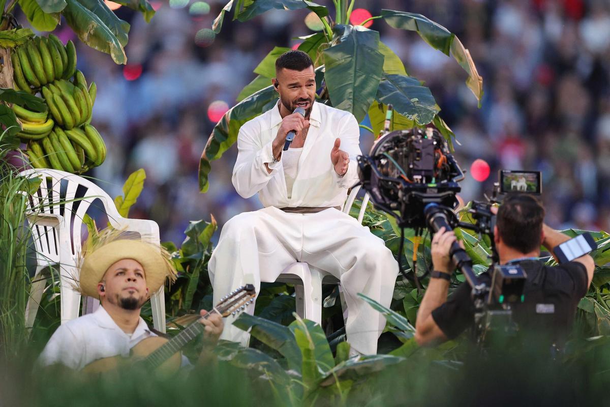 Ricky Martin, durante el 'show' de Bad Bunny en la Super Bowl 2026.