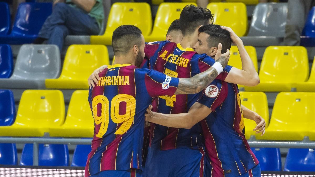 Los jugadores del Barça celebran uno de los goles ante Inter