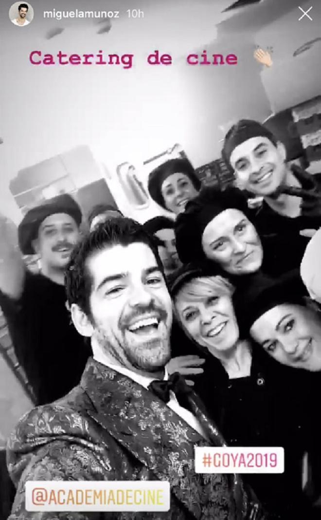 El 'selfie' de Miguel Ángel Muñoz en las cocinas de los premios Goya 2019