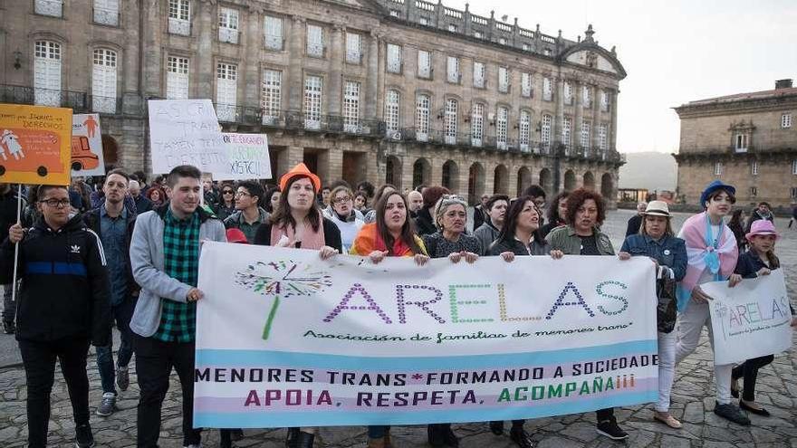 Concentración a favor de los derechos de las personas transgénero en Santiago. // Óscar Corral