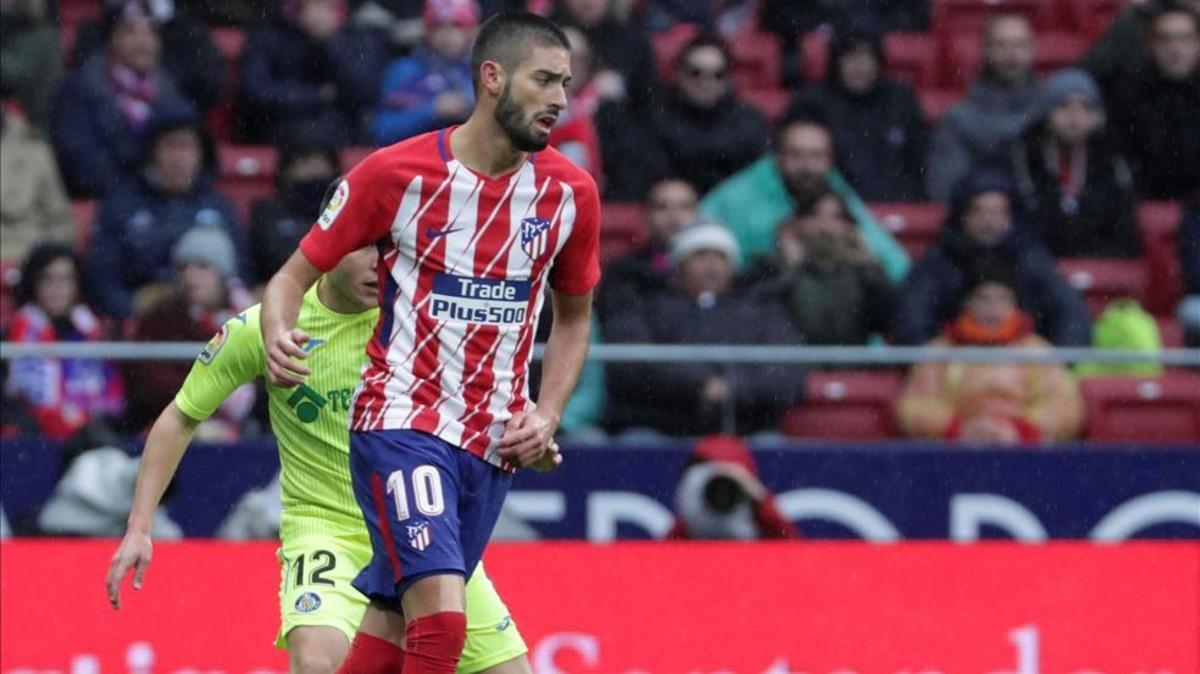 Carrasco, durante uno de sus últimos partidos como rojiblanco