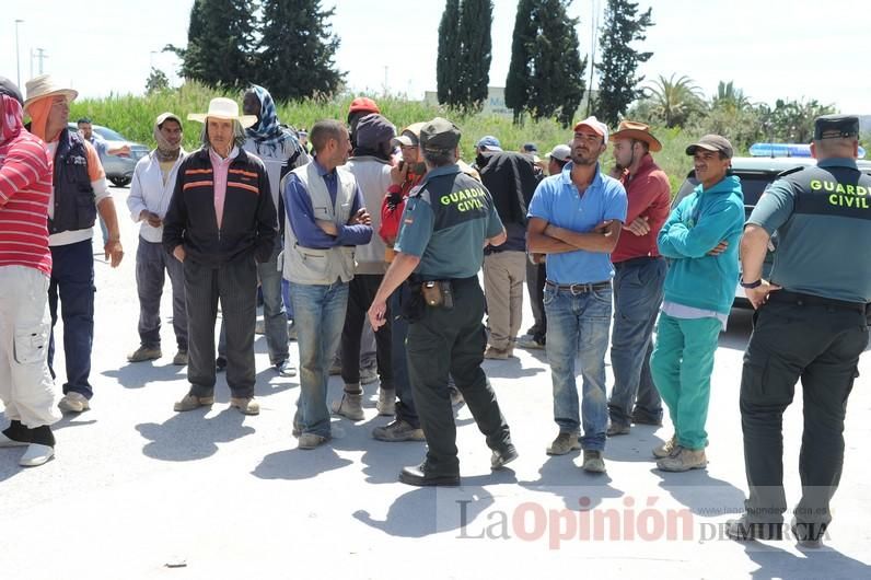 Protesta hortofrutícola en una empresa de El Raal