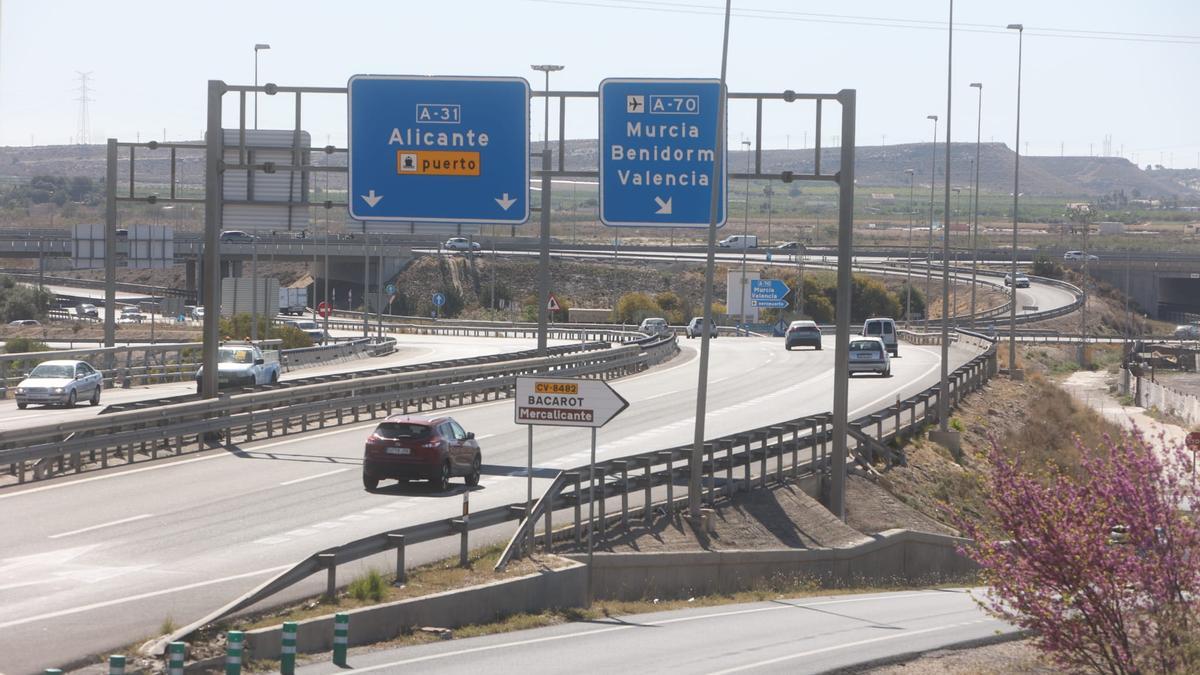 Enlace entre la A-31 y la A-70 a las afueras de Alicante que será objeto de una profunda remodelación.