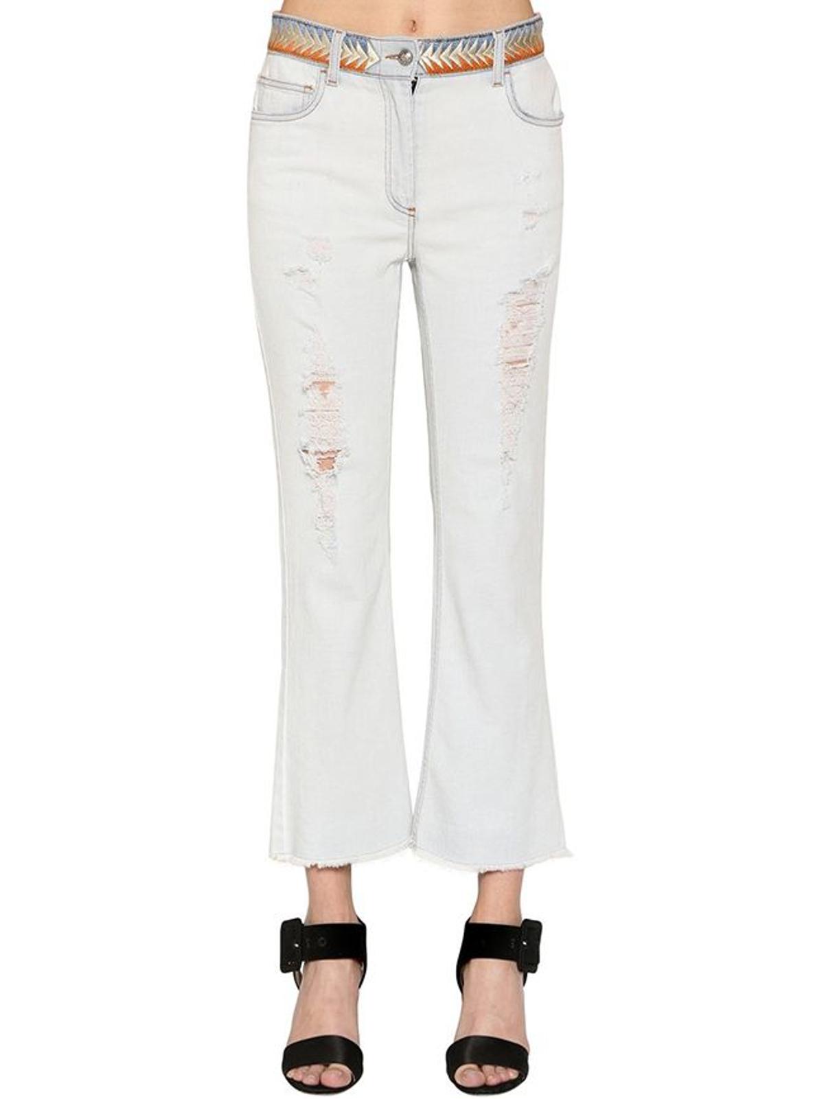Jeans cropped denim de algodon