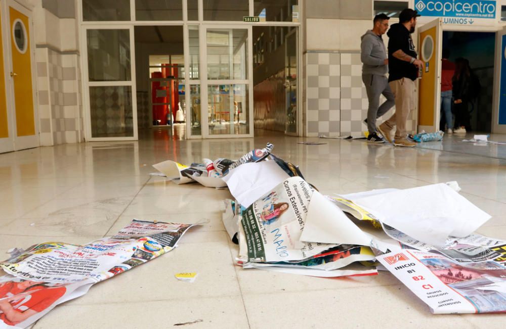 Las imágenes de la huelga de limpieza en la Universidad de Málaga