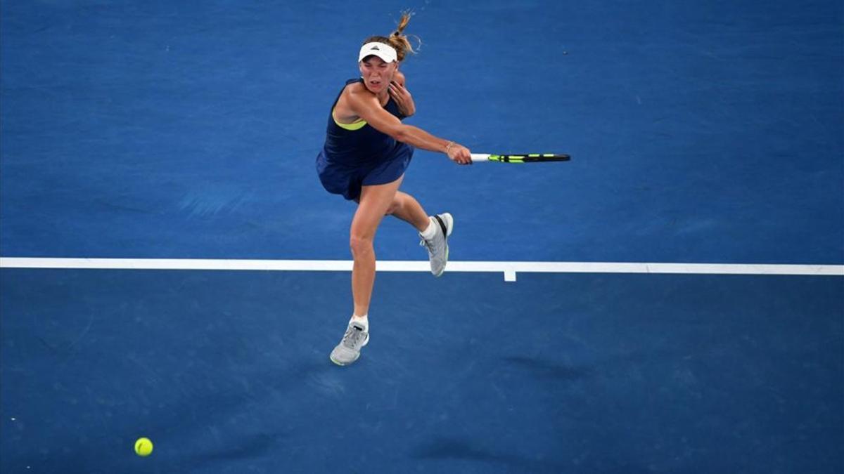 Caroline Wozniacki durante la final del Open de Australia