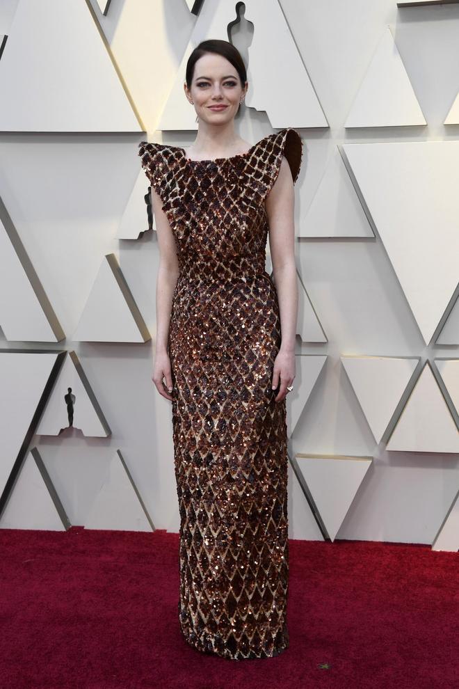 Emma Stone en la alfombra roja de los Premios Oscar, 2019.