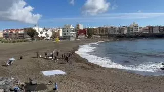 Rodaje del cortometraje 'Sin Piel' en la playa de La Garita, en Telde
