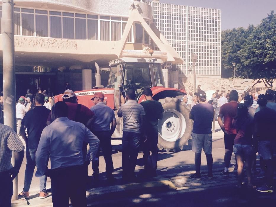 Protesta de agricultores en la Asamblea Regional