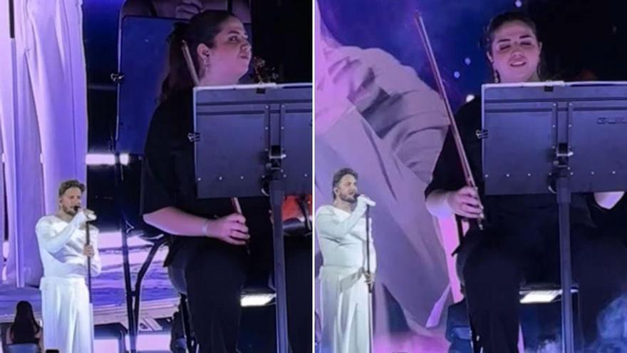 El "sueño hecho realidad” de una joven violinista que cumplió Manuel Carrasco en su concierto en Sevilla: "Ha sido increíble"