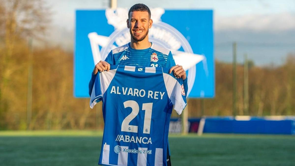 Álvaro Rey, en su presentación con el Dépor