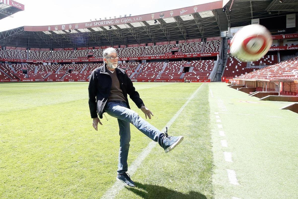 Manolo Mesa, en El Molinón en una imagen de archivo.