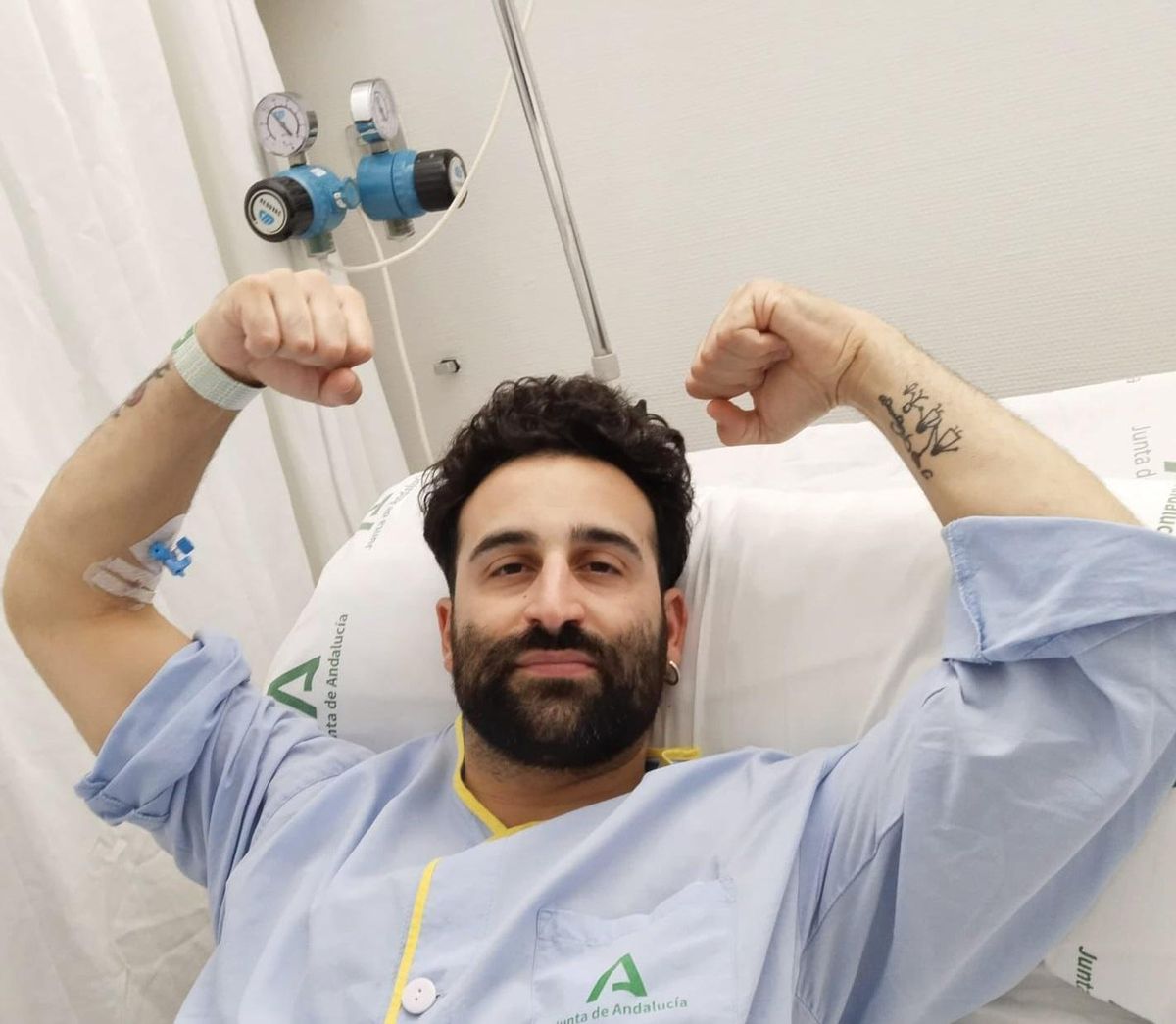 Tete Álvarez, durante el tiempo que estuvo ingresado en el hospital Reina Sofía.