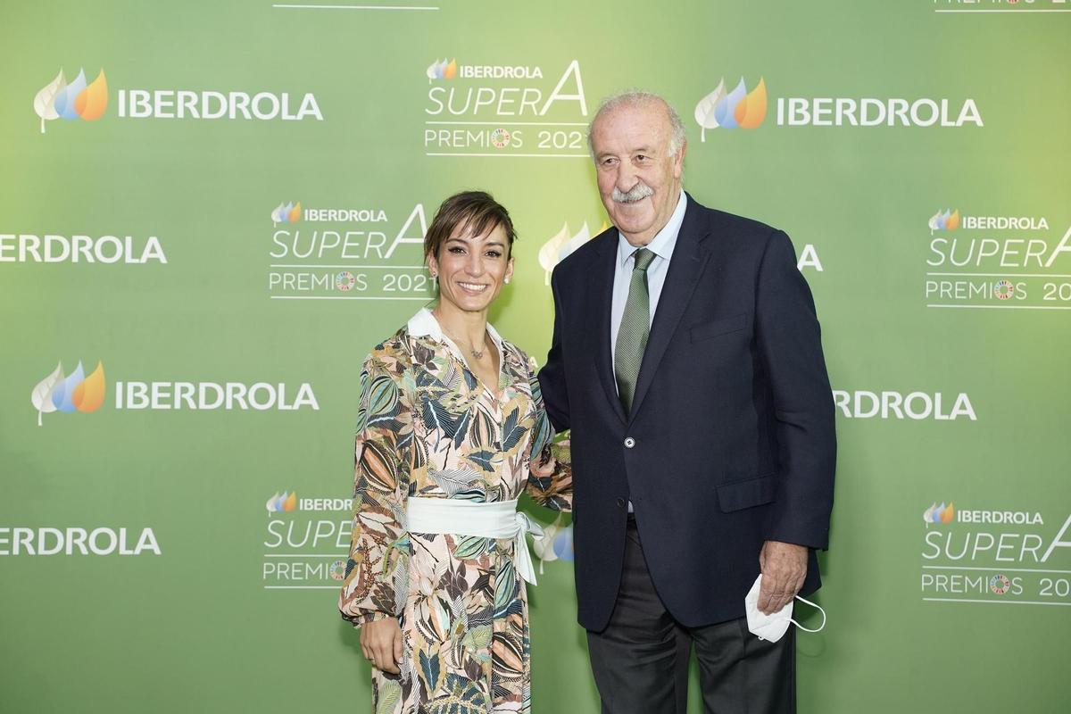 Vicente del Bosque y Sandra Sánchez, durante la gala.