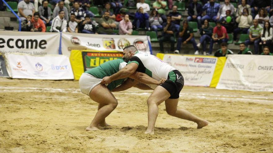 Una luchada en Tegueste, el pasado febrero.