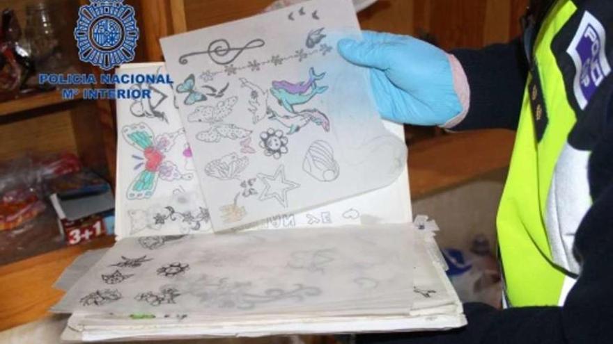 Dibujos infantiles incautados durante la detención de un pederasta en Murcia.