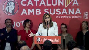 La presidenta andaluza y candidata a la secretaría general del PSOE, Susana Díaz, este viernes, en Mataró.