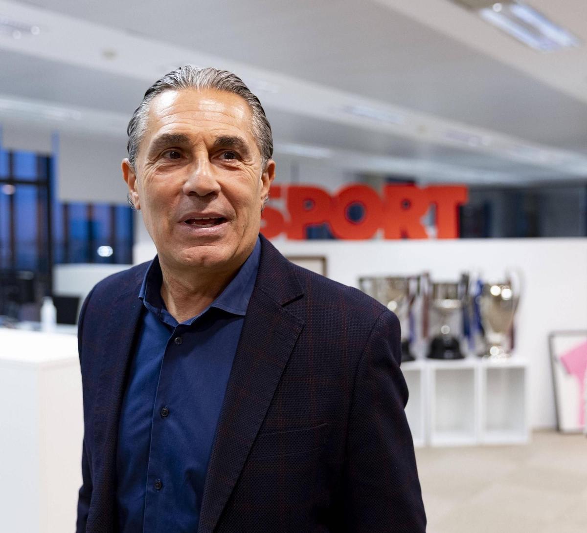 El seleccionador realizó su primera visita a SPORT desde que es seleccionador.