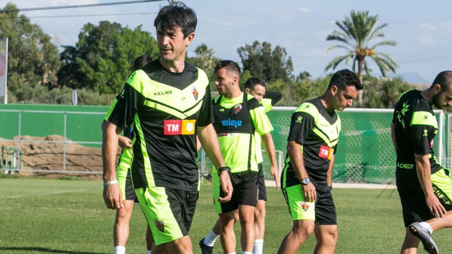 Pacheta, esta mañana, durante el entrenamiento en el campo anexo