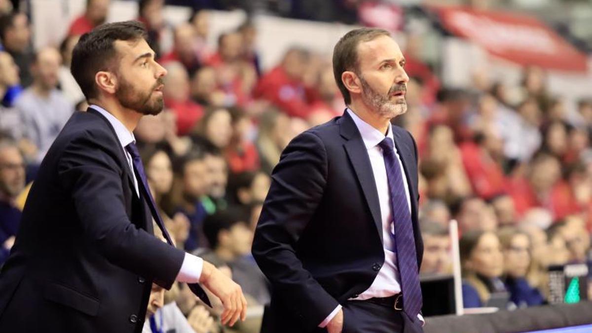 Sito Alonso, entrenador del UCAM Murcia, durante un partido en el Palacio.