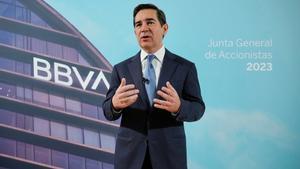 El presidente del BBVA, Carlos Torres Vila, en la junta de accionistas