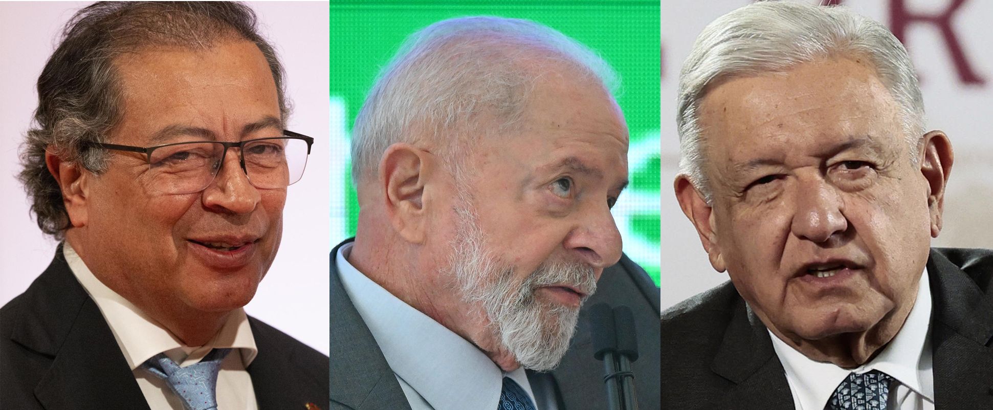 Los presidentes de Colombia, Brasil y México: Gustavo Petro, Lula y López Obrador.