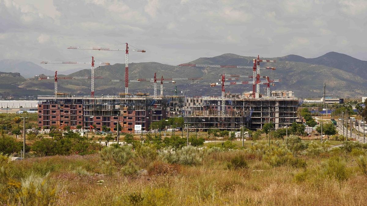 Viviendas en construcción en Málaga capital.