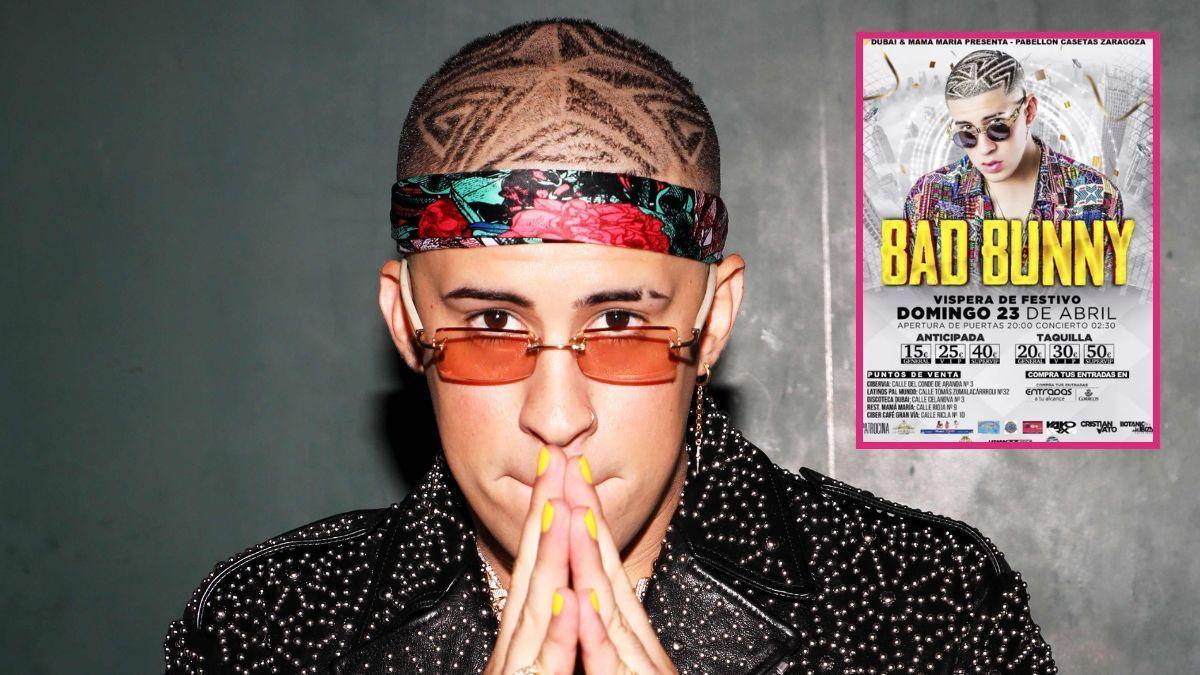 Bad Bunny en su concierto en Zaragoza en España en 2017