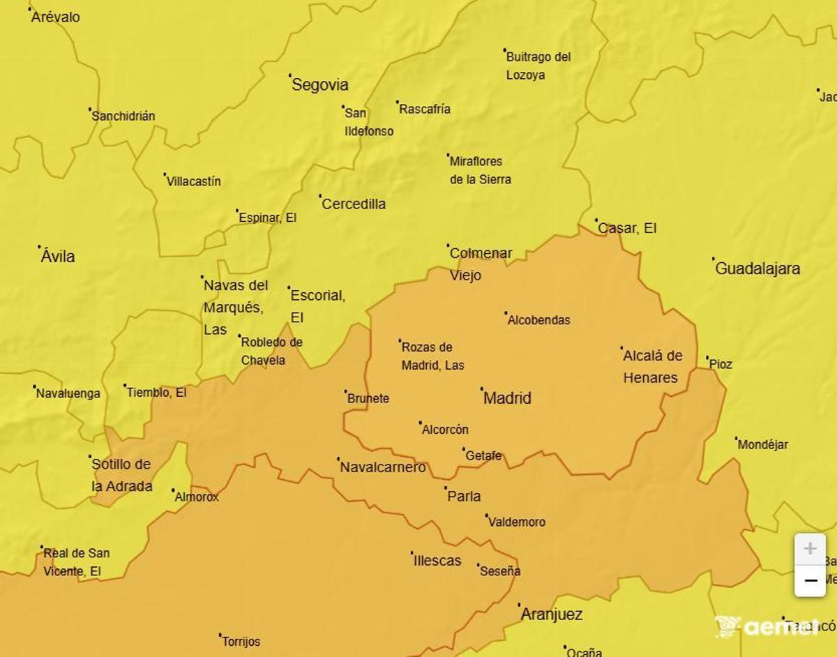 Mapa de avisos para este viernes