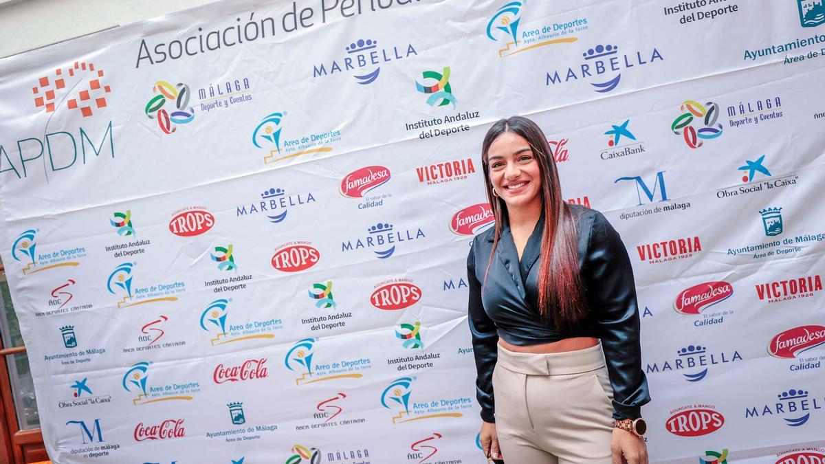 María Torres en un acto de la APMD.