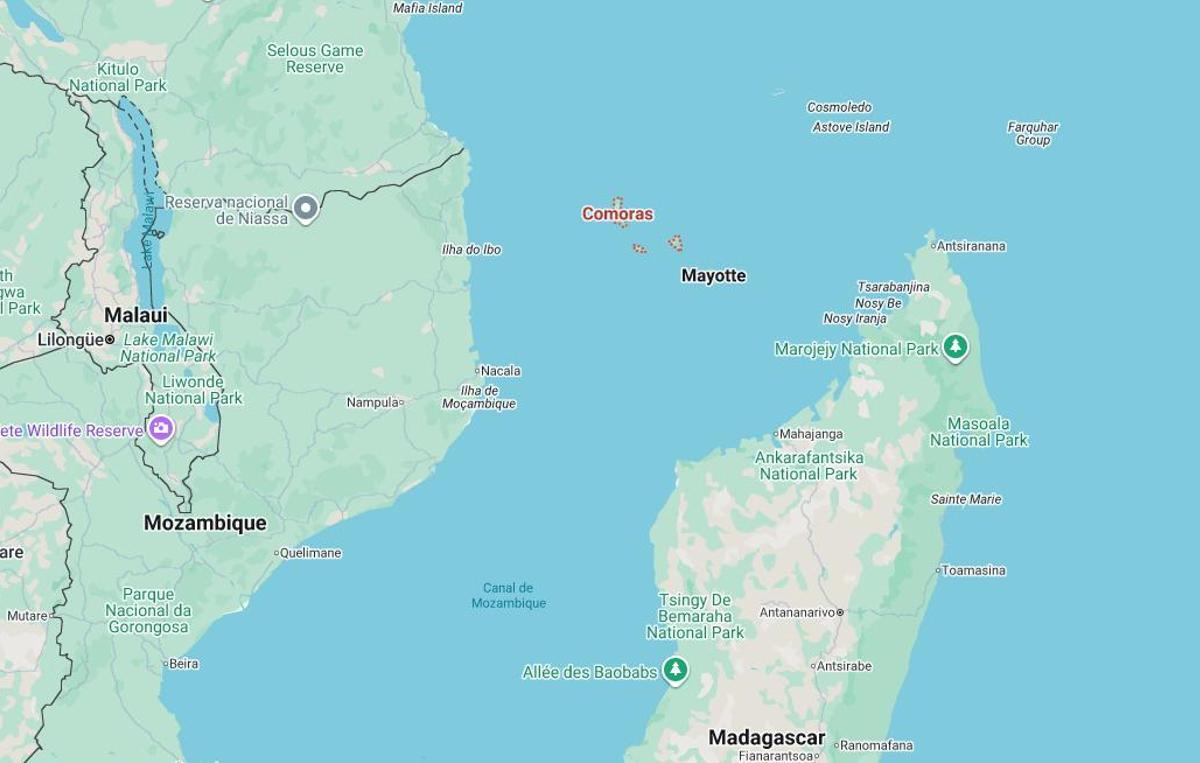 Ubicación de la Unión de las Comoras