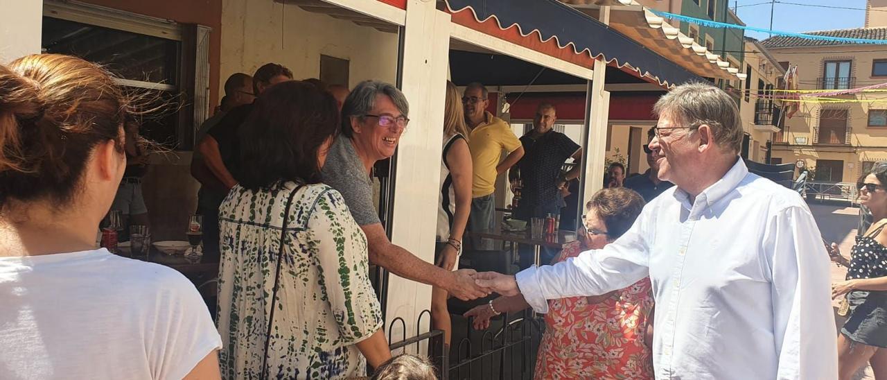 El president de la Generalitat, Ximo Puig, en su visita este lunes a la Vall d&#039;Alcalà.