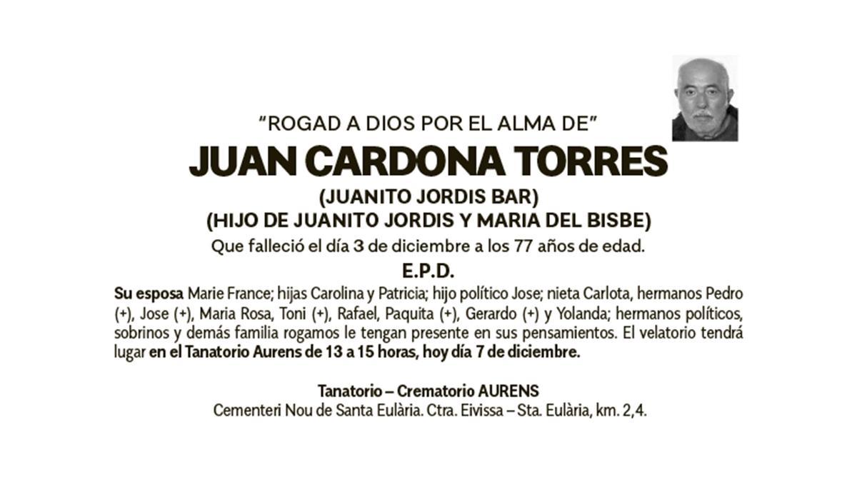 Esquela Juan Cardona Torres