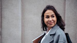 La expresidenta de ADIF, Isabel Pardo de Vera, a su llegada a declarar al Tribunal Supremo por el ‘caso Koldo’, a 5 de marzo de 2025, en Madrid .