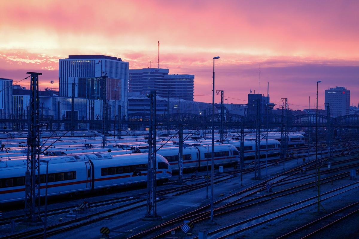 Huelga de los trabajadores del ferrocarril en Alemania. Múnic.